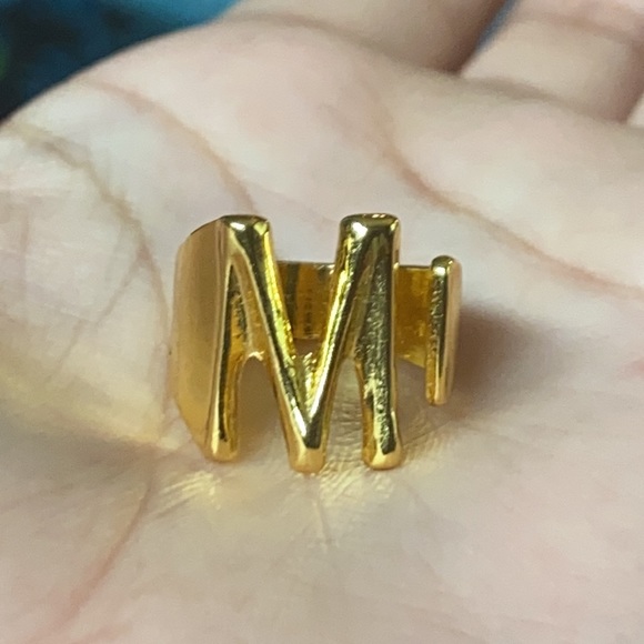 ‘M’ Gold-Tone Adjustable Ring - Picture 4 of 4